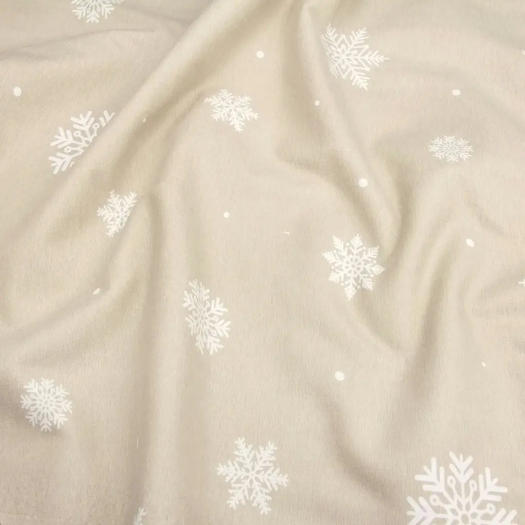 Наволочка Cosas Snowflakes latte фланелева 70х70 см бежева (Flannel_SnowflakesLatte_70x70) - фото 2