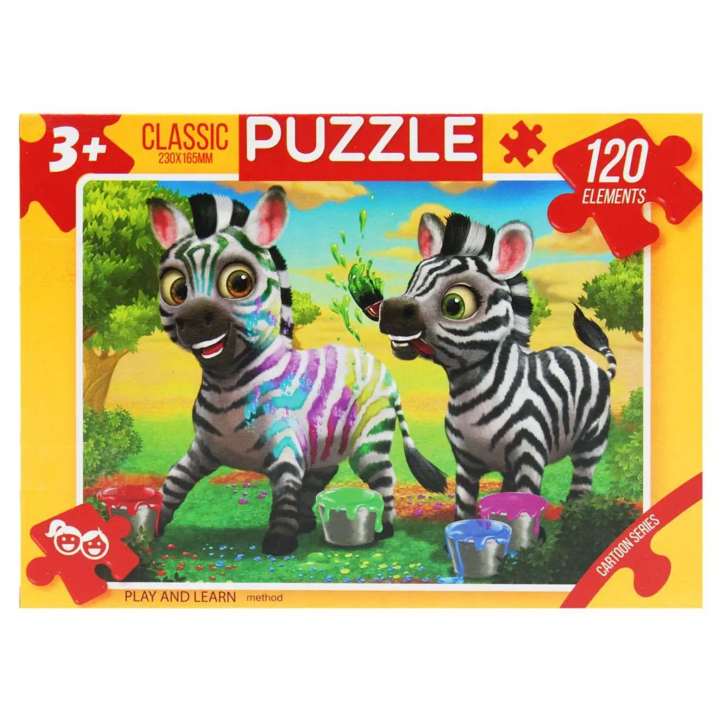 Пазли "Веселі зебри", 120 елементів Dankotoys