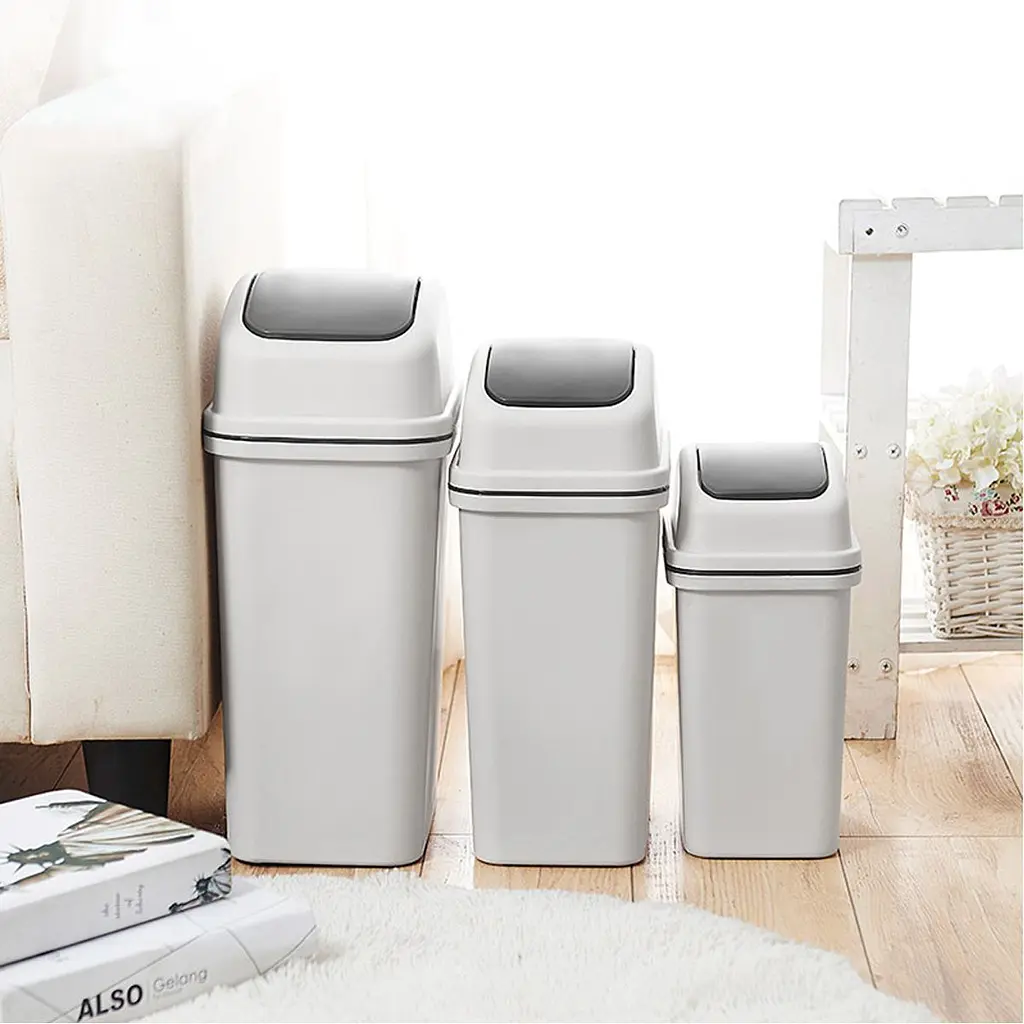 Відро для сміття MBM My Home з кришкою 6 л сіре (BIN-12 6L GRAY) - фото 8