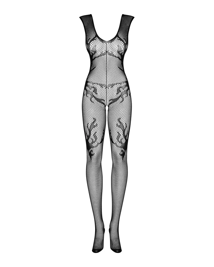 Бодістокінг Obsessive Bodystocking F241, S/M/L, сітка по всьому тілу, відкриті руки, відкрита спина - фото 3