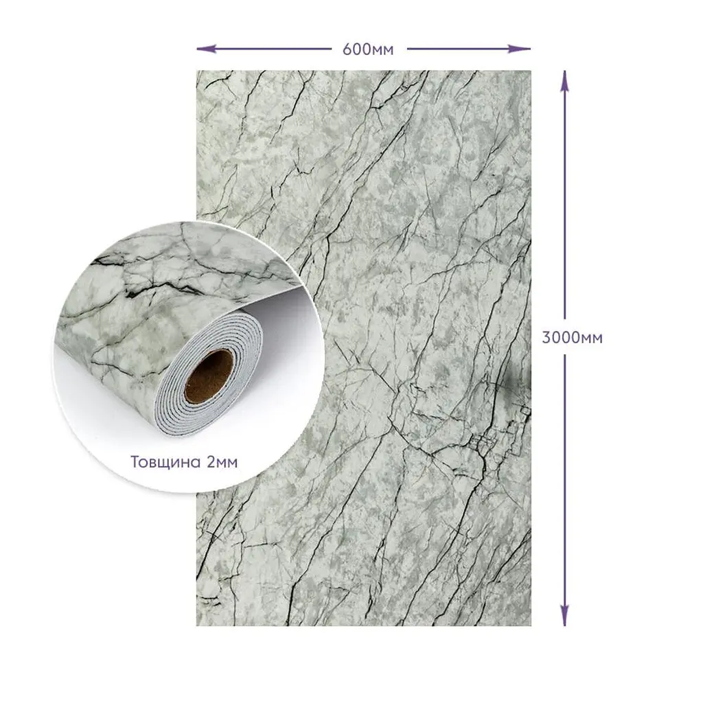 Самоклеюча стінова PET плитка Sticker Wall в рулоні 600х3000х2мм SW-00001701 - фото 3
