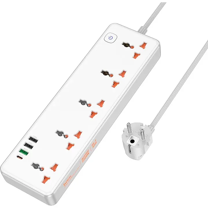 Мережевий фільтр Hoco AC14A White EU [99141] - фото 2