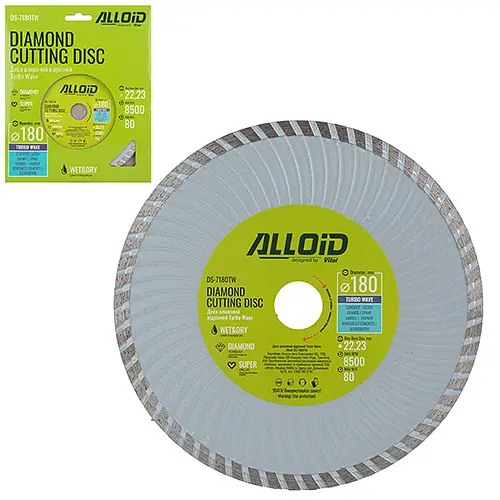 Диск алмазний відрізний Alloid Turbo Wave 180 мм (DS-7180TW)