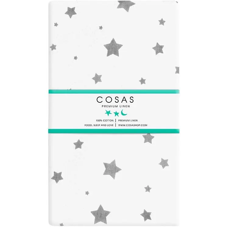 Набір простирадл на резинці Cosas Stars CS1 60х120х12 см (SetSheet_StarMintGrey_StarGrey_120x60) - фото 3