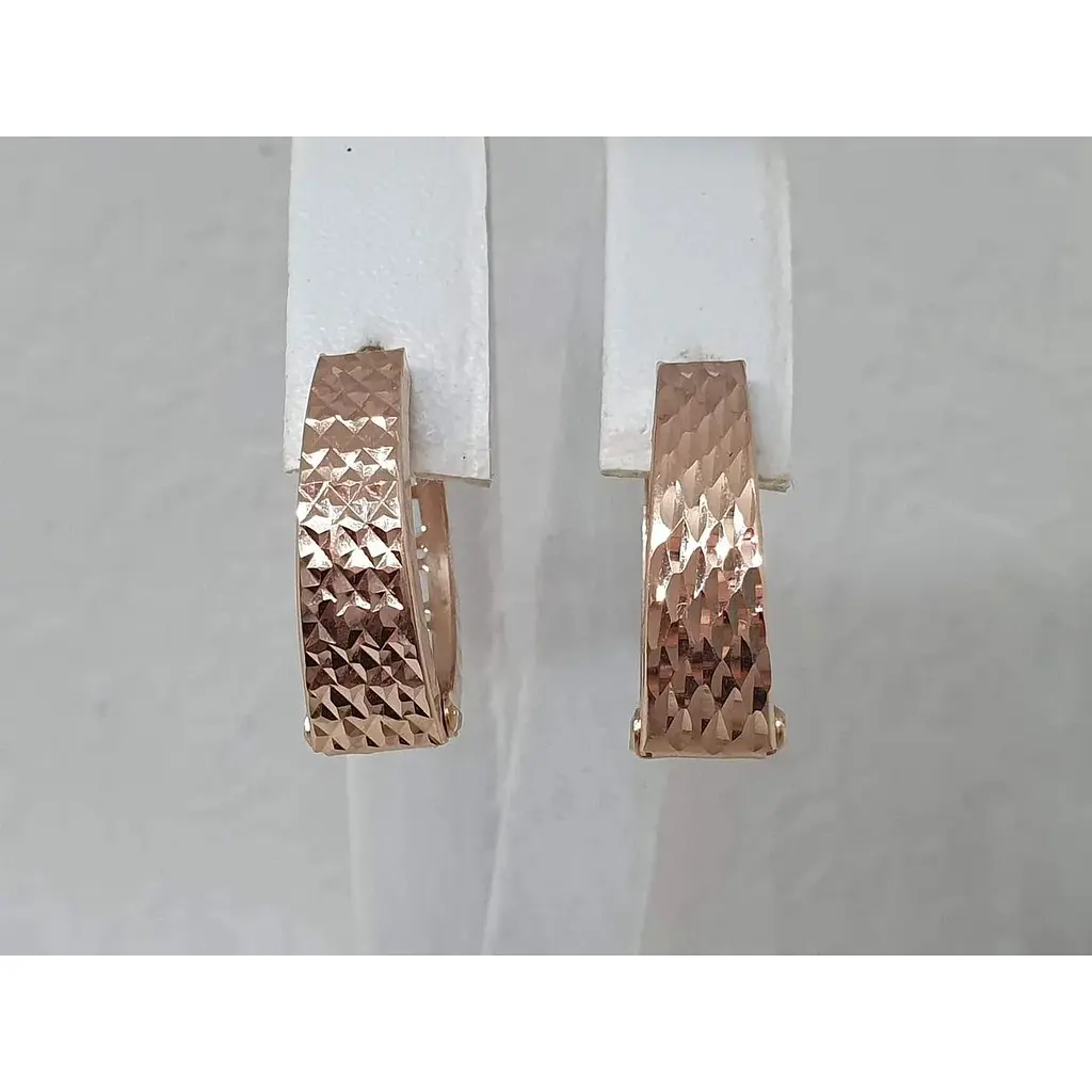 Золоті сережки Favoritum 2 в 1 з алмазною гранню. 2543 - фото 3