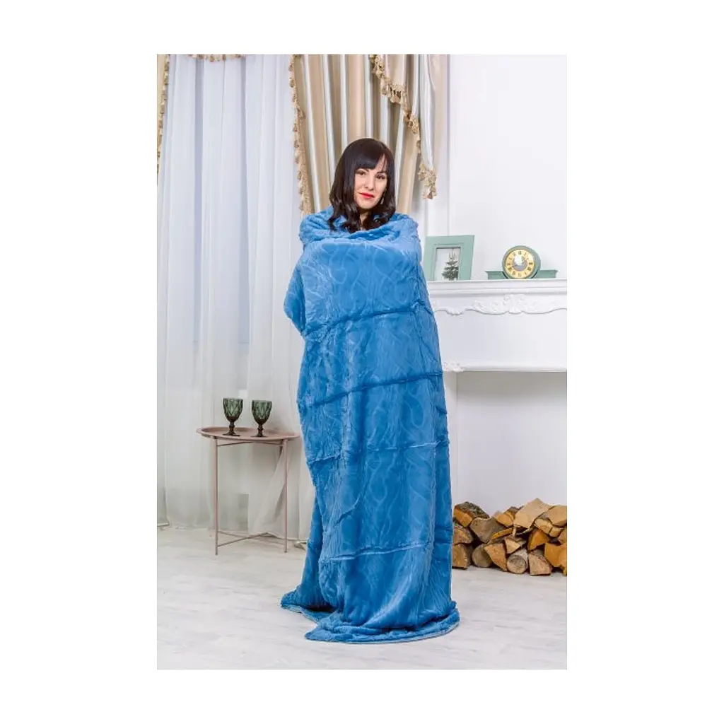 Плед MirSon 1002 Damask Blue 150x200 (2200003051070) - фото 5