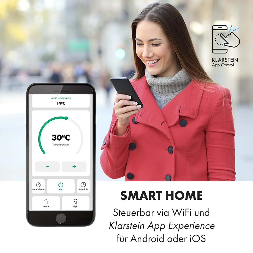 Конвекционный обогреватель Klarstein Bensin Smart 2500 (10035403) - фото 6