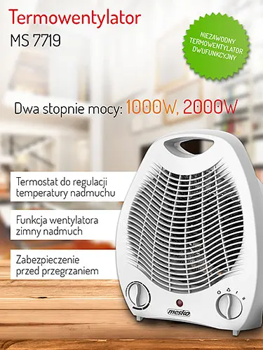 Тепловентилятор Mesko MS 7719 - фото 5