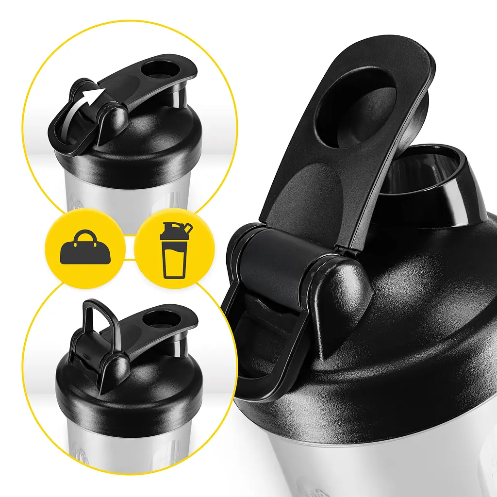 Шейкер спортивний 4FIZJO PRO 650 мл White/Black (P-5905973407007) - фото 10