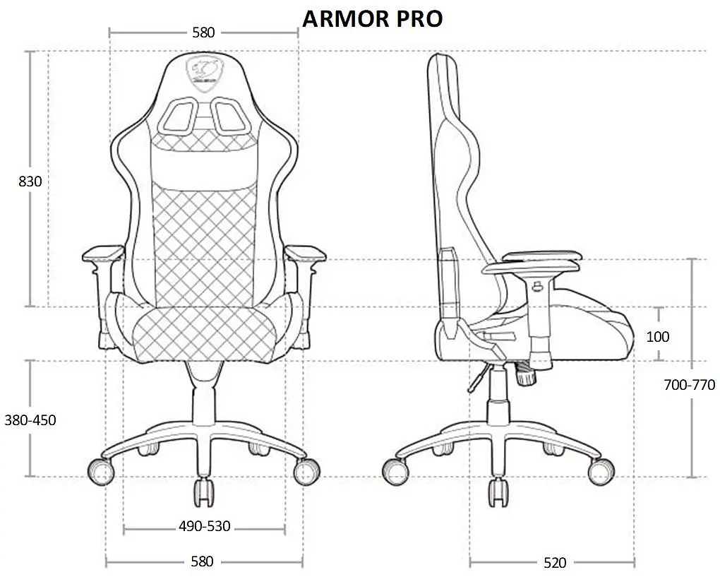 Геймерское кресло Cougar Armor Pro Black/Orange (3MARMPRO.0001) [74988] - фото 9