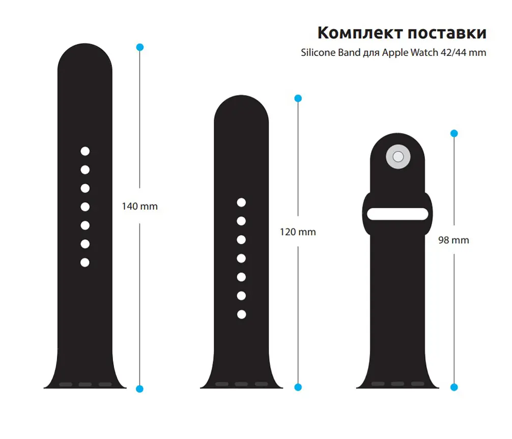 Силіконовий ремінець на смарт-годинник для Apple Watch 42,44,45,46,49 mm, Sport Band (3 Straps), black, зі зручною застібкою, для годинника епл вотч, спортивний, ArmorStandart (ARM49097) - фото 3