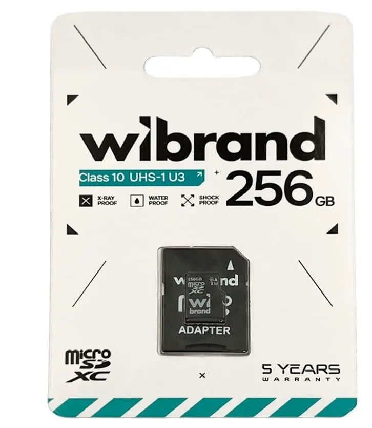 Карта памяти Wibrand microSDXC (UHS-1 U3) 256Gb class 10 (adapter SD) (WICDHU3/256GB-A) - фото 2