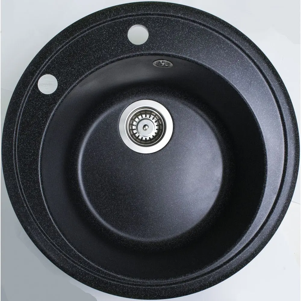 Кухонна мийка Adamant SUN чорна d 510x200 мм, без крила d 51 - фото 3