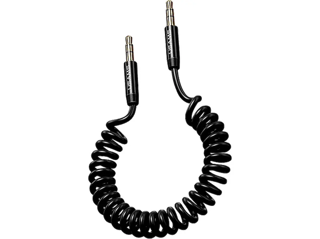 Кабель аудіо Usams SJ256YP01 Spring Audio Cable AUX 3.5 мм AUX 3,5 мм 1,2 m Black (6958444959306) - фото 4