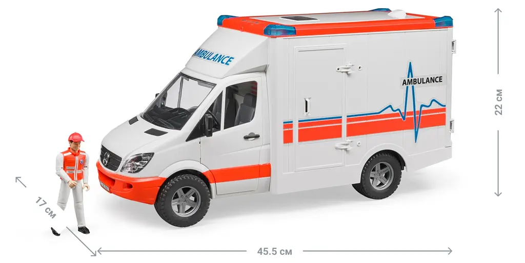 Машинка Bruder МВ Sprinter Швидка допомога, з фігуркою водія (02536) - фото 2
