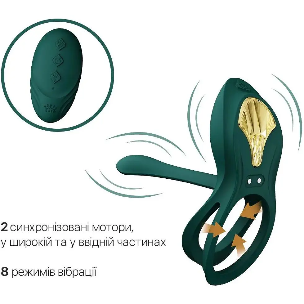 Смарт-ерекційне кільце Zalo - Bayek Turquoise Green - фото 4