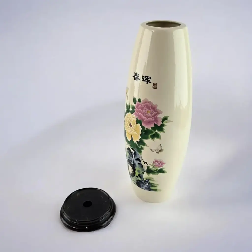 Ваза порцелянова на підставці Півонії 26х6.3х.6.3 см - фото 2