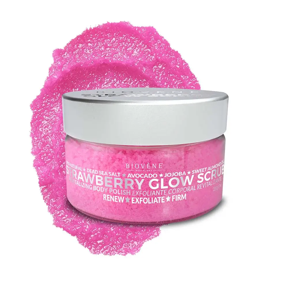 Скраб для тіла відновлюючий Biovene Strawberry Glow Scrub Revitalizing Body Polish Полуниця 200 г - фото 2