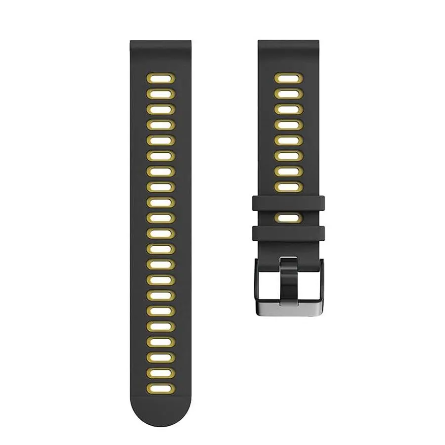 Силіконовий ремінець Rage для Amazfit GTR 4 GTR 3 GTR 3 Pro GTR 2 GTR 2e GTR 47mm Stratos - чорно-жовтий ширина кріплення 22мм Watchbands (W25-6WB29974600) - фото 4