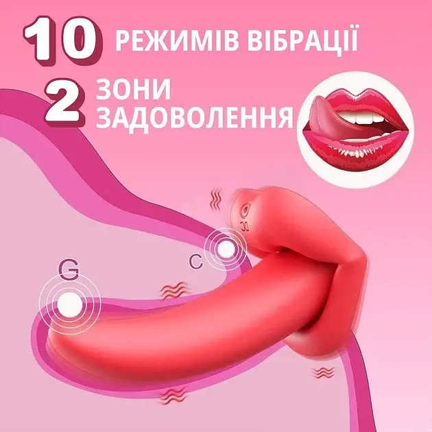 Вибратор-язычок I’MCUM LoveTongue 10 режимов вибрации Красный (IM-ZDB373) - фото 8