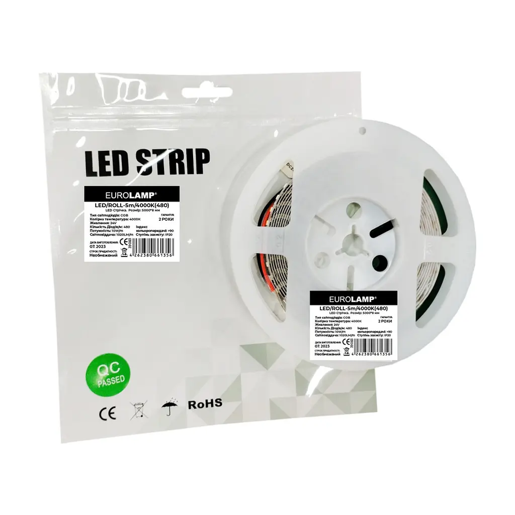 Світлодіодна стрічка Eurolamp LED/ROLL 24V, 4000K 5м