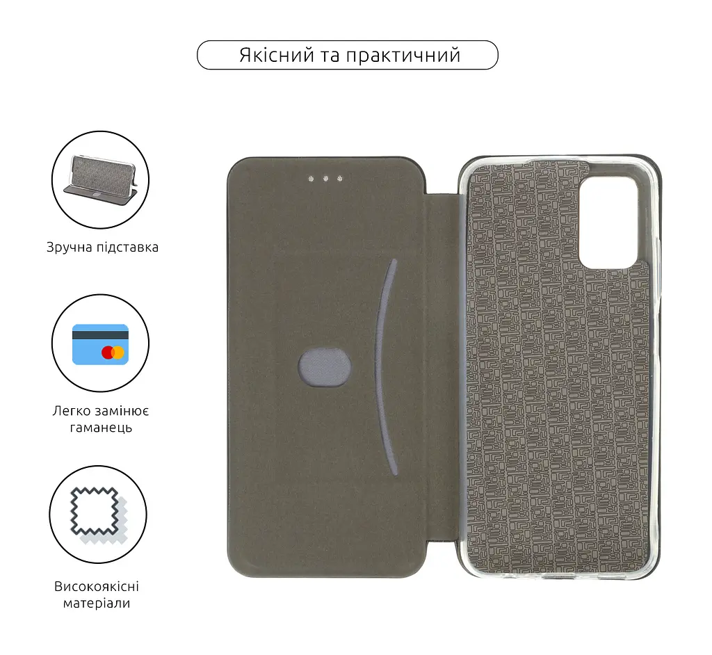 Чехол-книжка для Samsung Galaxy A03s (A037), G-Case, черный, кожаный чехол-книга из экокожи (PU) и TPU, с магнитом, с подставкой и вместительным кардхолдером, противоударный, защита всего корпуса, ArmorStandart (ARM64526) - фото 3
