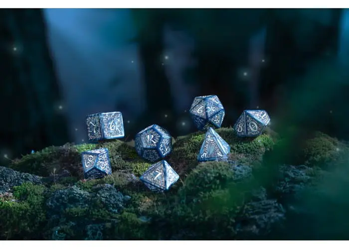 Набор кубиков Elvish Cobalt & Silver Dice Set , 7 шт. (SELV10) - фото 3