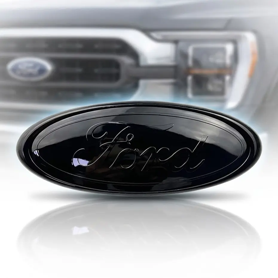 Емблема Ford чорна 150x60 мм пластик метал на скотчі (OEM: 1108560) - фото 2