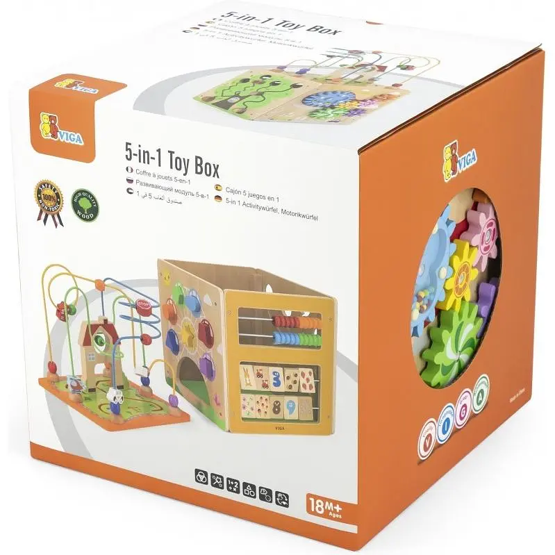 Бізікуб Viga Toys 5 в 1 дерев'яний (44591) - фото 6