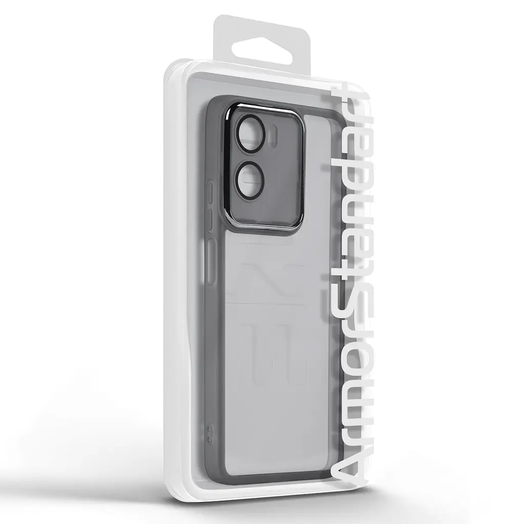 Защитный чехол для Motorola G06 4G/G06 Power 4G, Shade, черный, TPU+PC, матовый, защита всего корпуса, панель-накладка, противоударный, с большими бортами, амортизирует удары при падениях, ArmorStandart (ARM89100) - фото 3