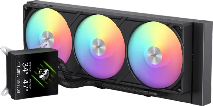 Водяне охолодження Gamemax Glacier 360 LCD ARGB Black (GLACIER 360 LCD BK)