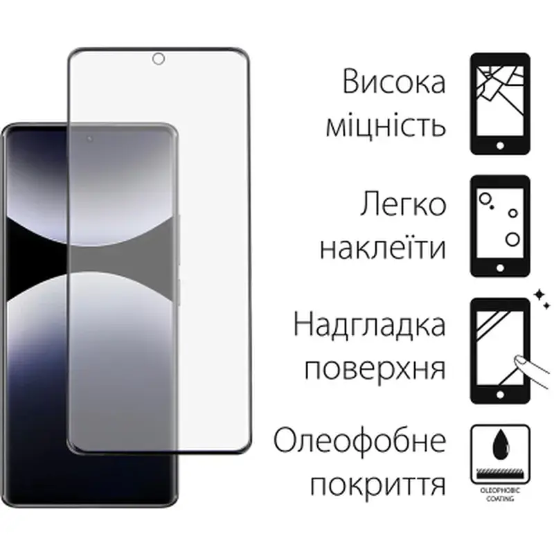 Скло захисне Dengos Xiaomi Redmi Note 14 Pro 4G / 5G + camera protection Black (DG-TGSCP-09) - фото 2