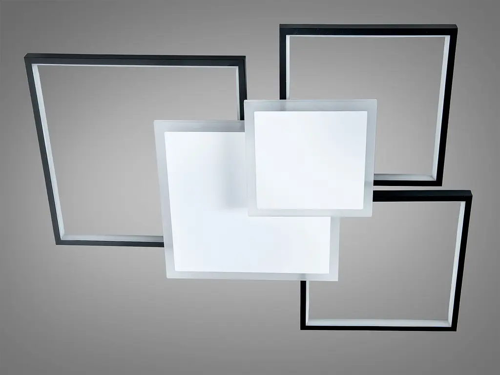 Сучасна стельова LED-люстра Diasha MX2250/3WH+BK, геометрія, 100 W, 54×66 см - фото 4