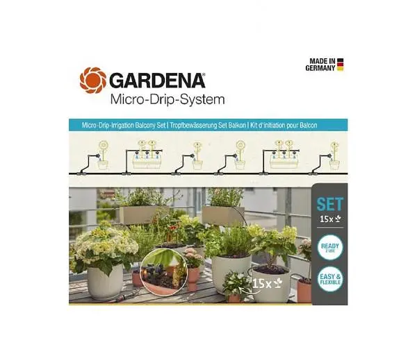 Комплект поливу Gardena Micro-Drip-System Balcony Set на 15 рослин (13401-20) - фото 2