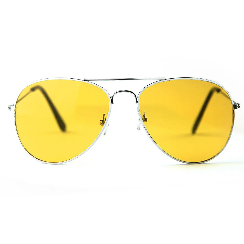 Окуляри для нічного водіння Night View Glasses, жовті лінзи, металева оправа, авіатори - фото 3