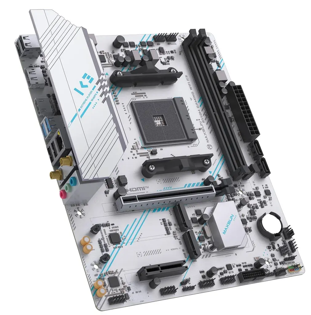 Материнская плата MAXSUN B550M GAMING WIFI ICE (MS-B550M GAMING WIFI ICE) (Socket AM4, AMD B550, Micro-ATX) Б/у - фото 2