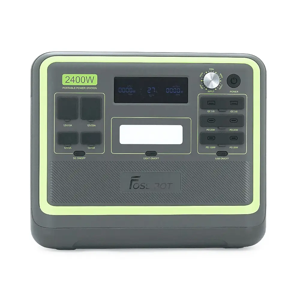 Портативная зарядная станция FOSSiBOT F2400, 2200W/2048Wh LiFePO₄, MPPT 500W max, XT60-12V/25А, 2xDC5521-12V-3A, CarPort-12V-10A, 2xAC230V, 2xUSB-A-18W, 4xUSB-C-100W, Wi-Fi, Bluetooth, charge 2 h,386*840*321 мм. 22кг - фото 3