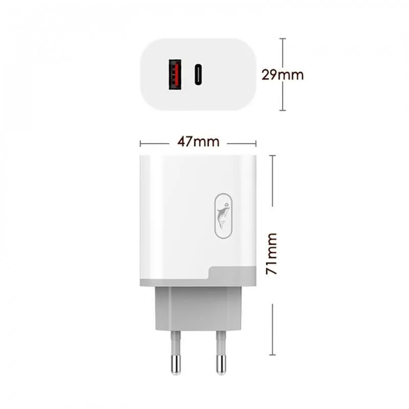 Зарядний пристрій SkyDolphin SC17 PD+QC3.0 (USB TYPE-Cx3A + USB TYPE-Ax3A) Білий (SDMZP-000110) - фото 2
