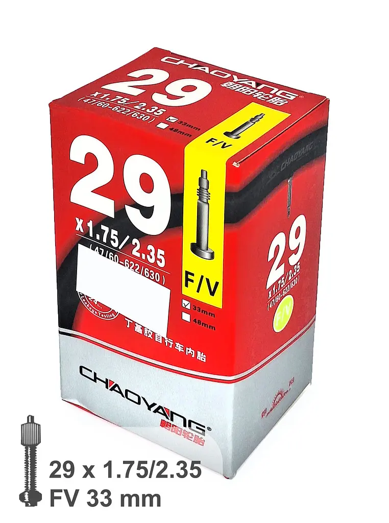 Камера велосипедна Chaoyang 29x1.75/2.35 FV 33 мм (G0001355) - фото 3