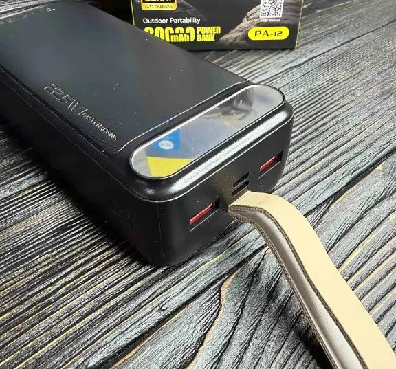 Повербанк Power Bank AWEI PA-12 портативна батарея швидка зарядка 22.5W 30 000 mAh Чорний - фото 3