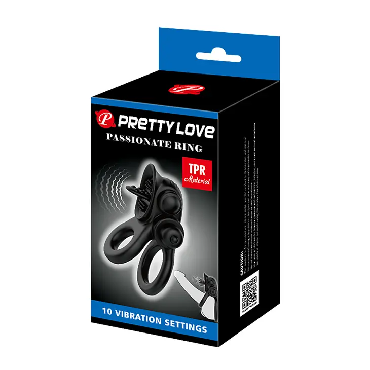 Ерекційне віброкільце Pretty Love Passionate Ring чорне - фото 2
