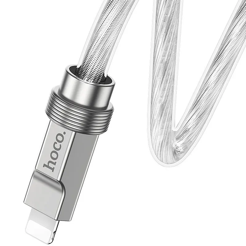 Дата кабель Hoco U113 Solid 20W Type-C to Lightning (1m) Silver - фото 3