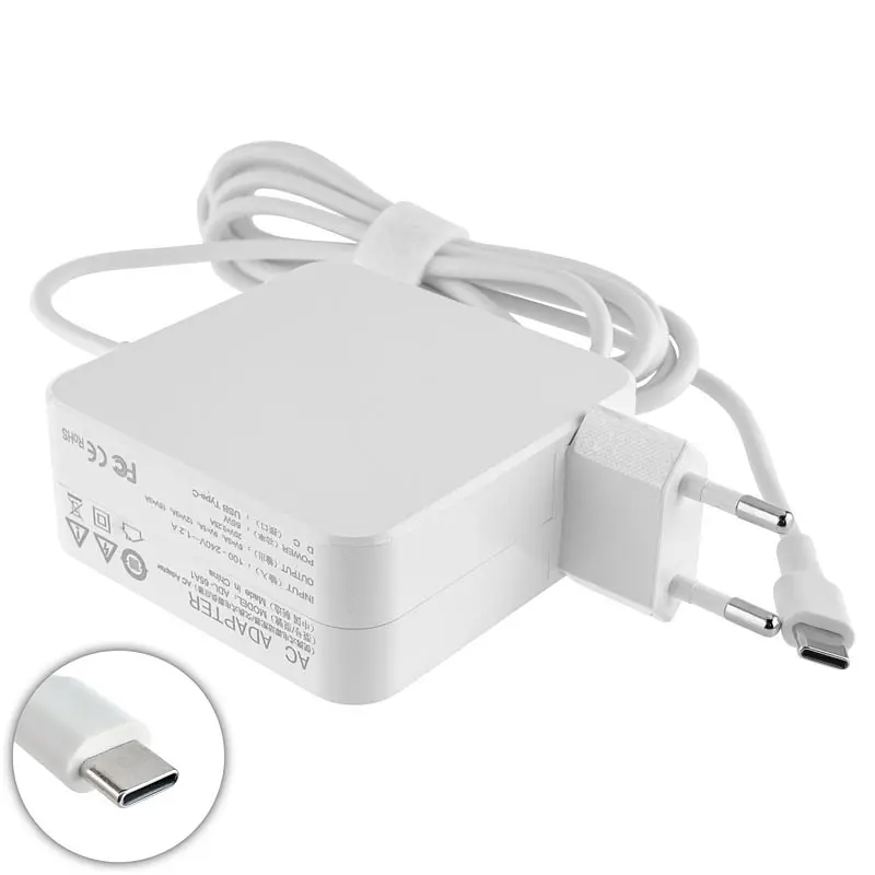 Блок живлення для ноутбука TYPE-C 65W білий