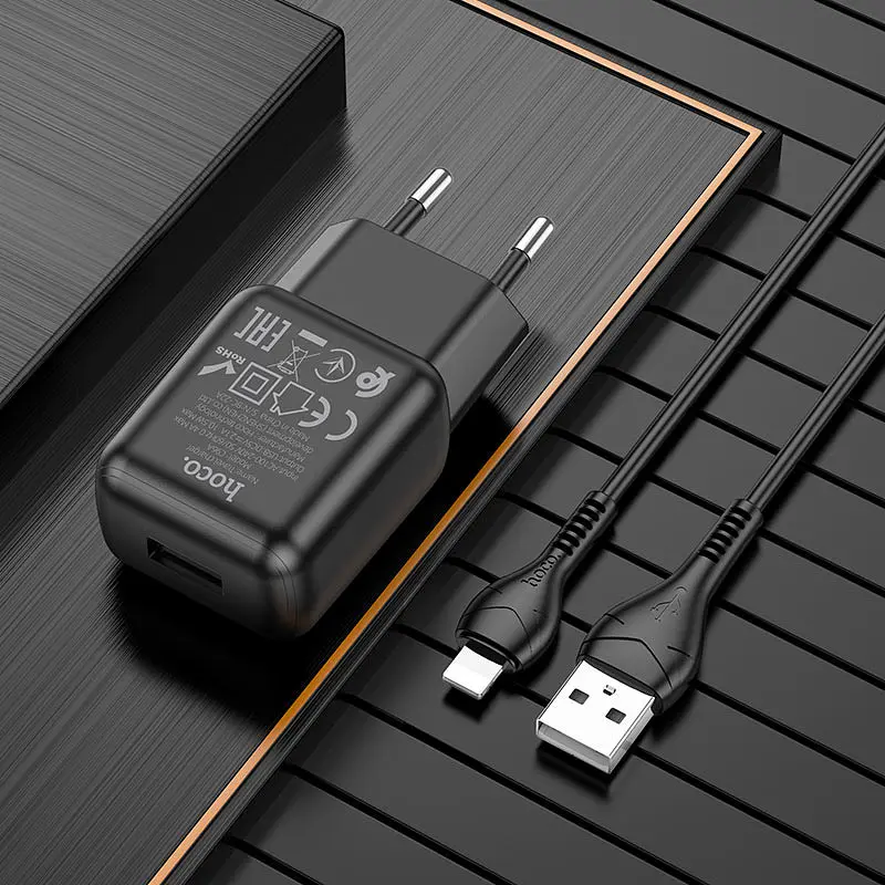 Сетевое зарядное устройство Hoco C96A 1USB Black [765963] [76659] - фото 4