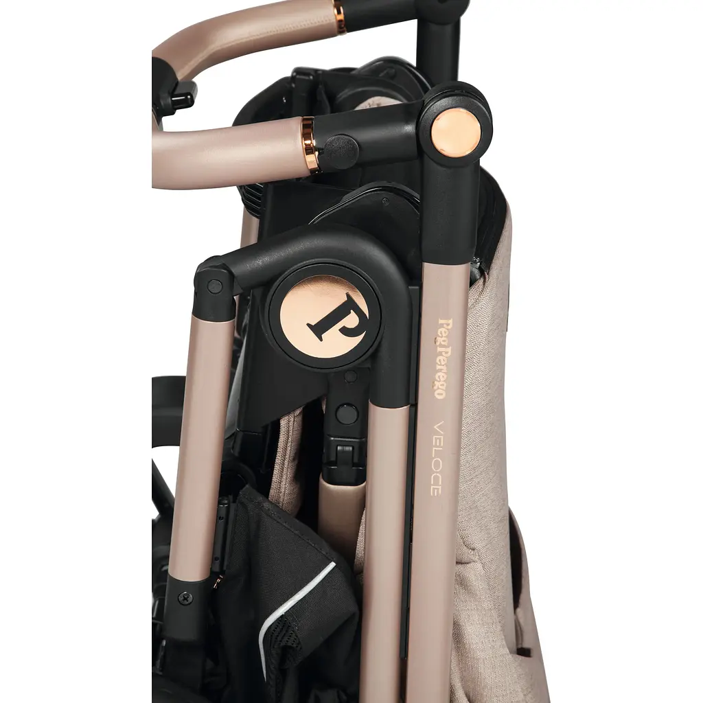 Коляска Peg-Perego Veloce Belvedere Mon Amour 2 в 1 с подставкой к люльке розовое золото - фото 12