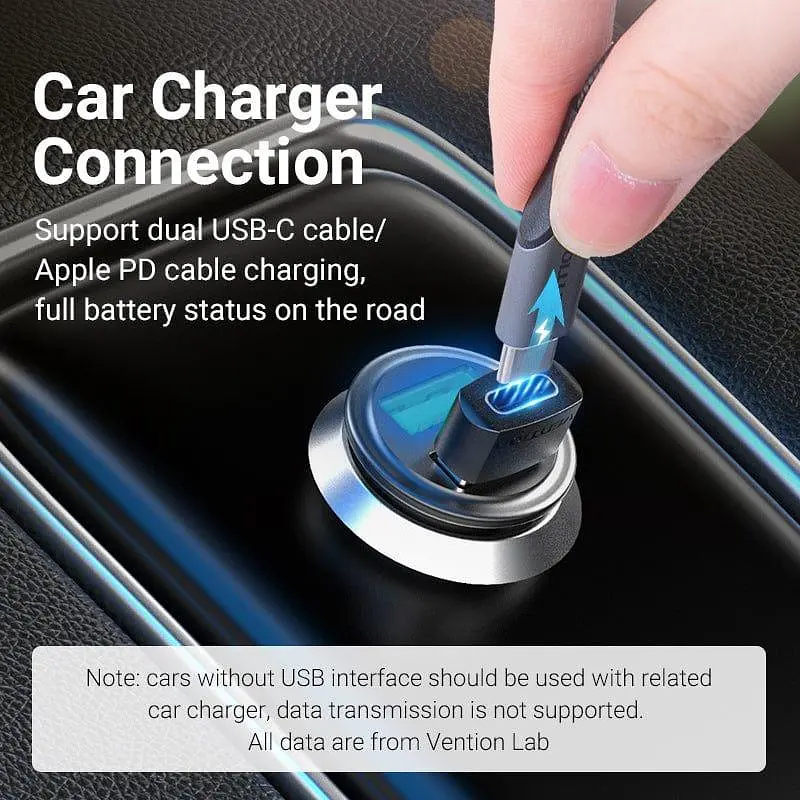 Перехідник Vention USB 2.0 Male to USB-C Female Adapter Black PVC Type (CDWB0) - фото 6