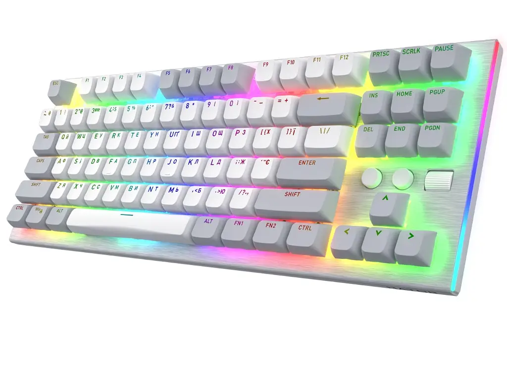 Клавиатура игровая механическая Hator HTK-561UA White Gravity TKL Orange - фото 3