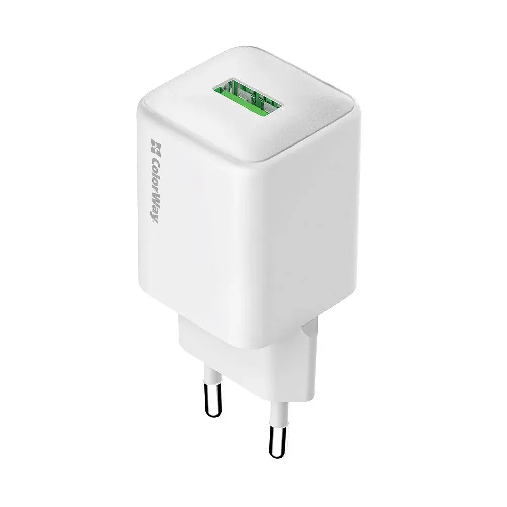 Зарядний пристрій ColorWay USB QC3.0 18W white (CW-CHS063Q-WT) - фото 2