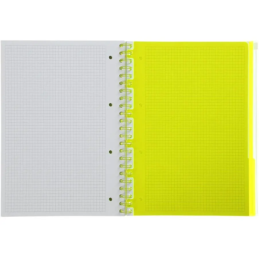 Зошит на пружині Buromax Neon А4 (210x297) 120 аркушів 3 PVC жовтий (BM.24349911-08) - фото 4