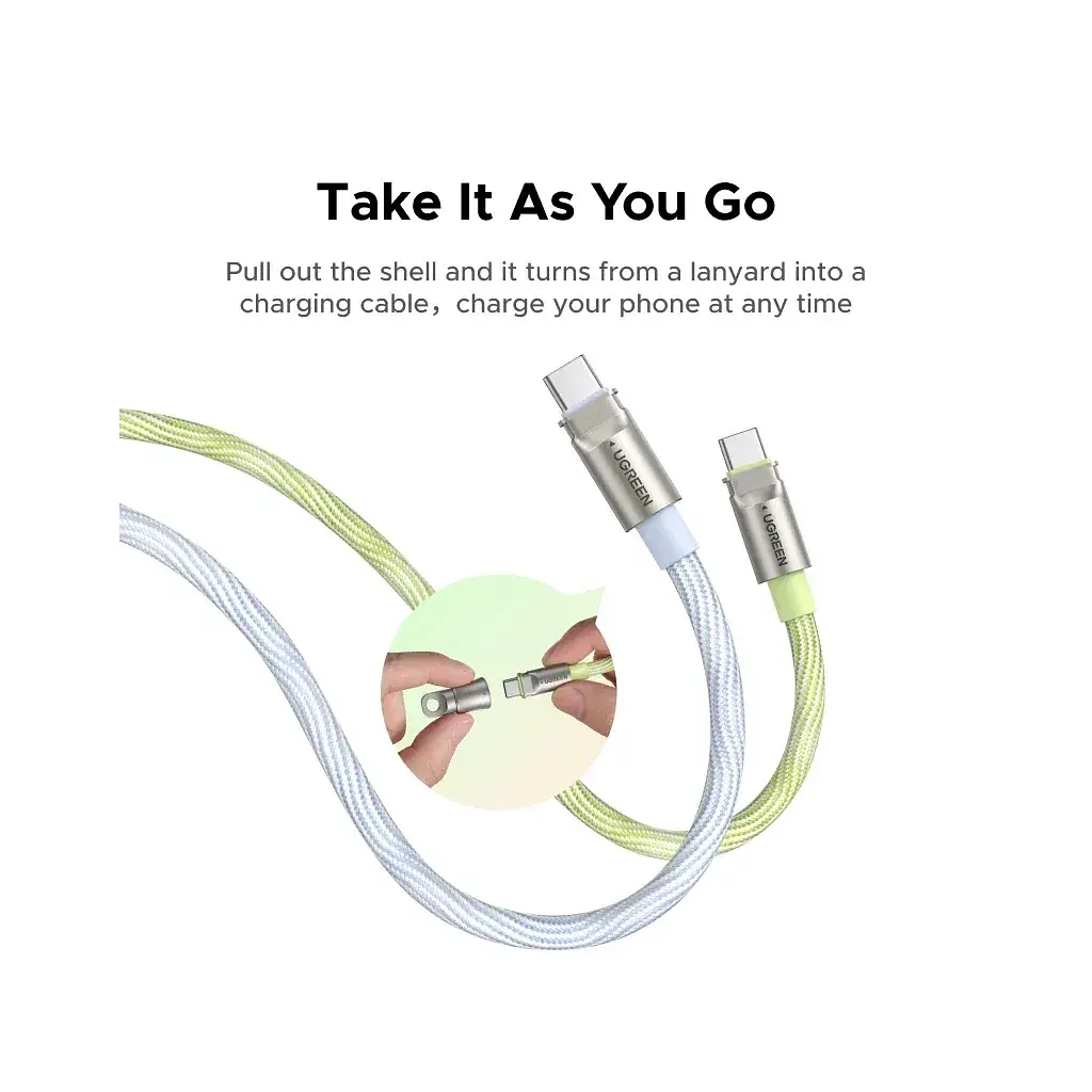 Дата кабель USB-C to USB-C 1.2m 60W pink Ugreen (35510) - фото 2